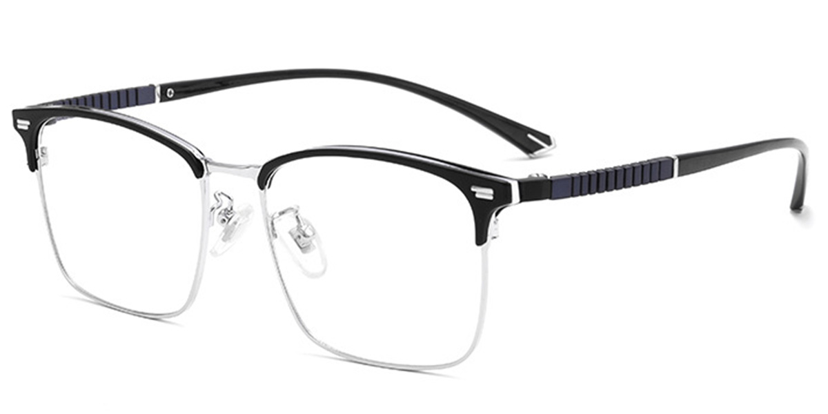 Square Reading Glasses black-silver