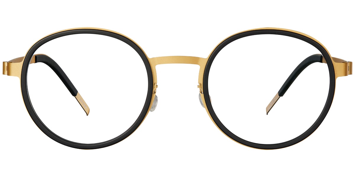 Titanium Round Reading Glasses black-gold