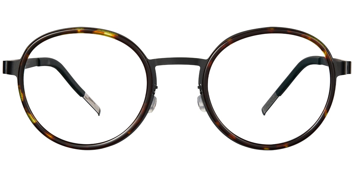 Titanium Round Reading Glasses pattern-black