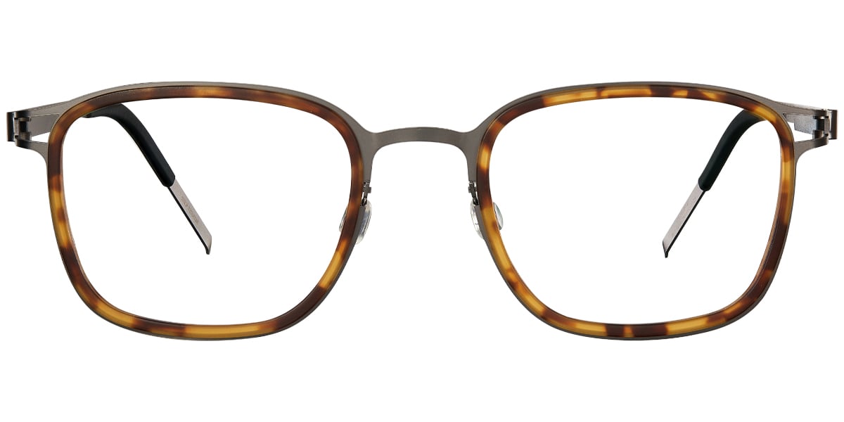 Titanium Square Reading Glasses pattern-yellow