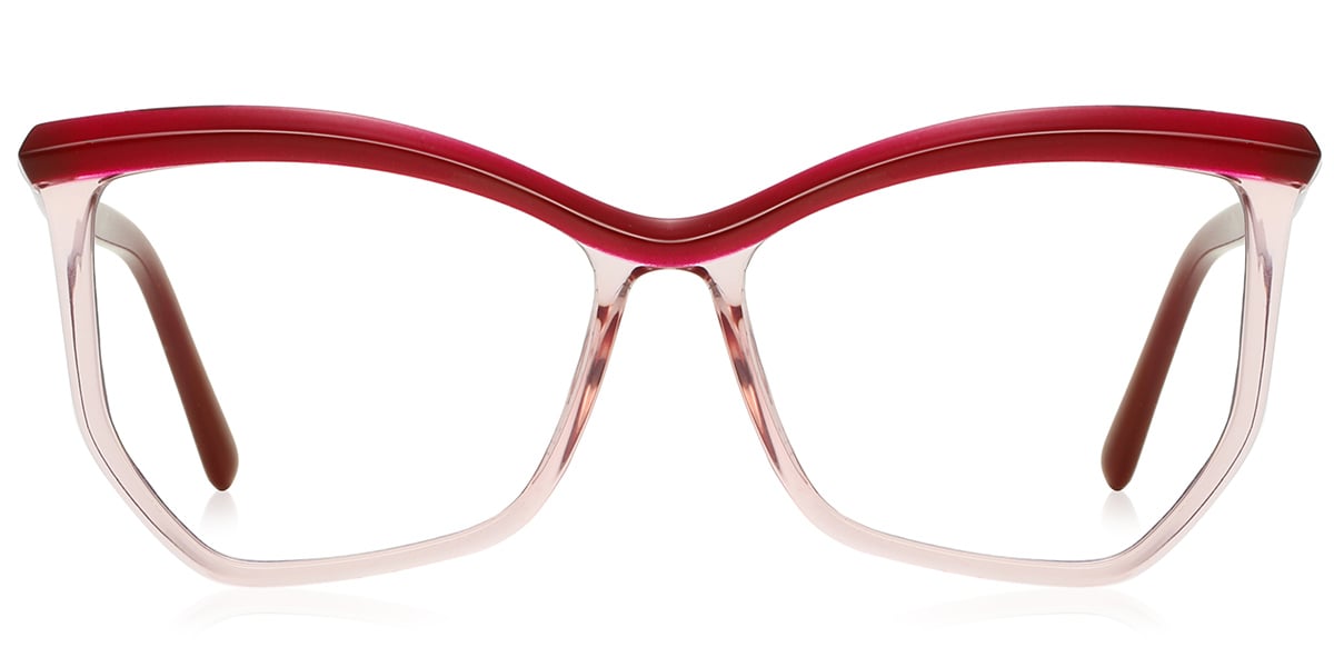 Geometric Reading Glasses red