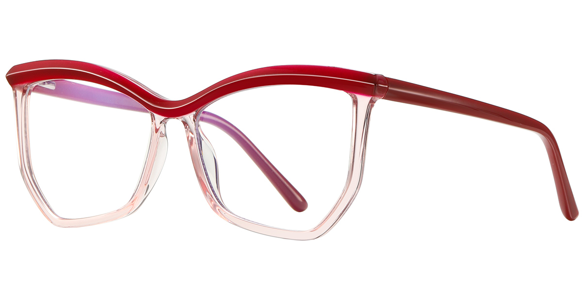 Geometric Reading Glasses red