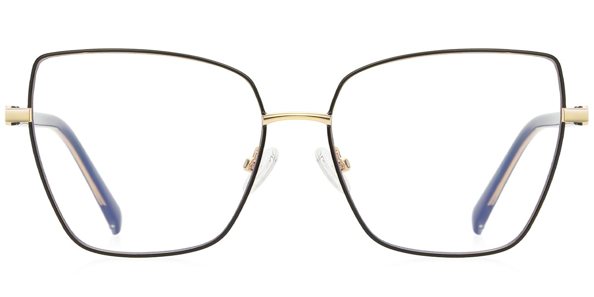 Geometric Reading Glasses black-gold