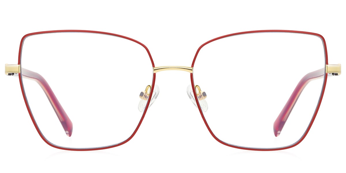 Geometric Reading Glasses red