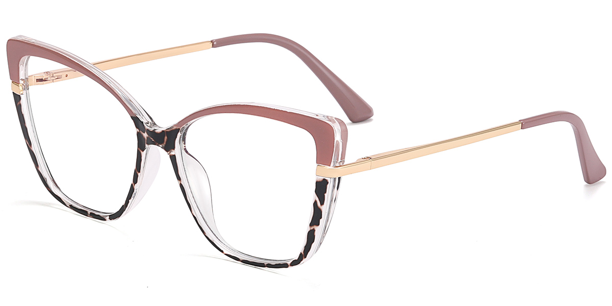 Cat Eye Reading Glasses pattern-brown