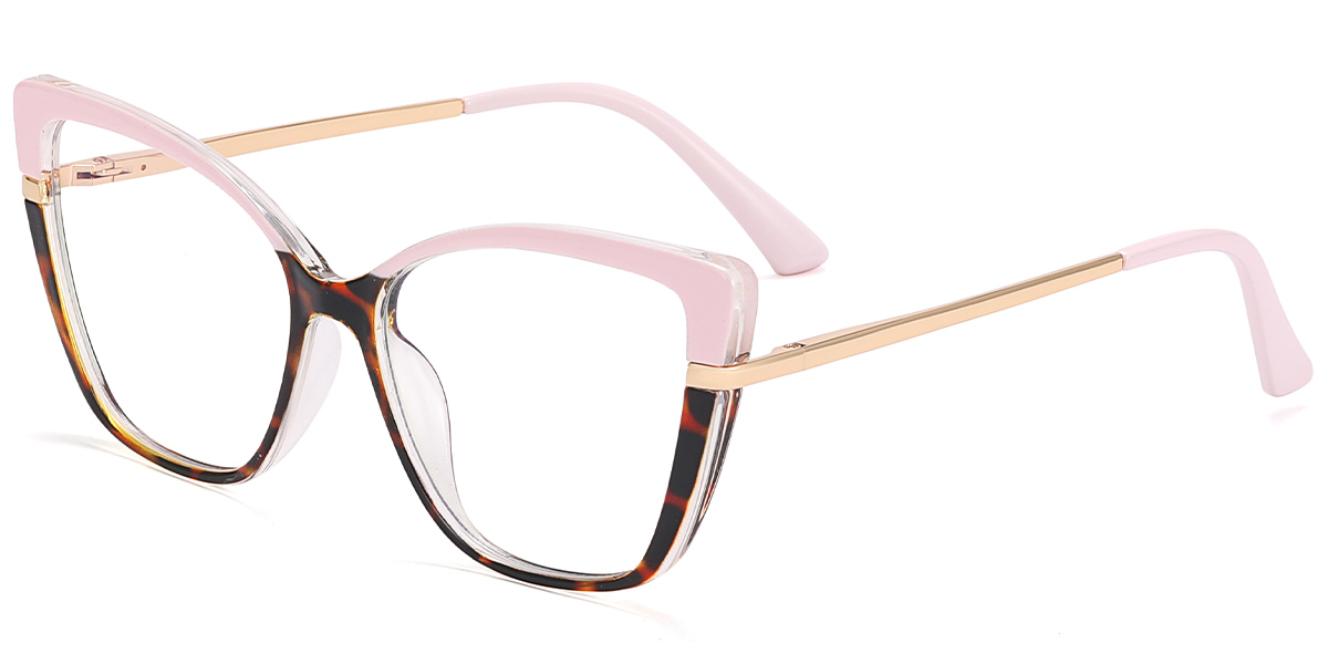 Cat Eye Reading Glasses pattern-pink