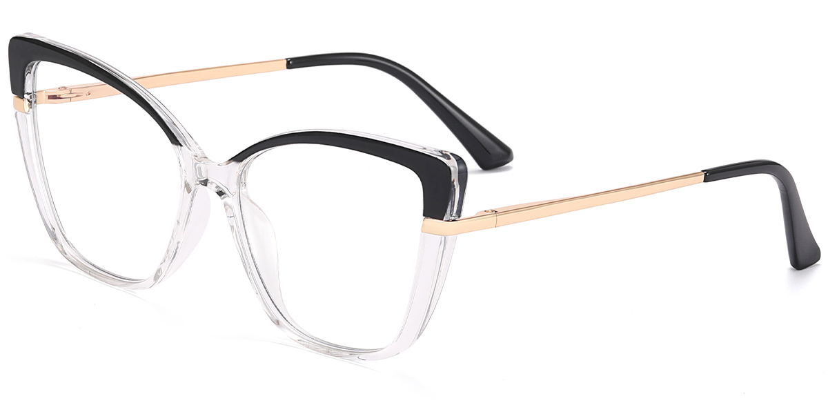 Cat Eye Reading Glasses black-white