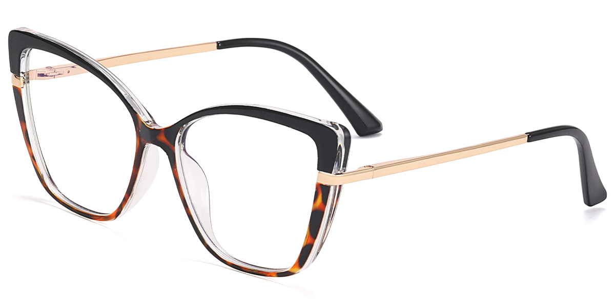 Cat Eye Reading Glasses pattern-black