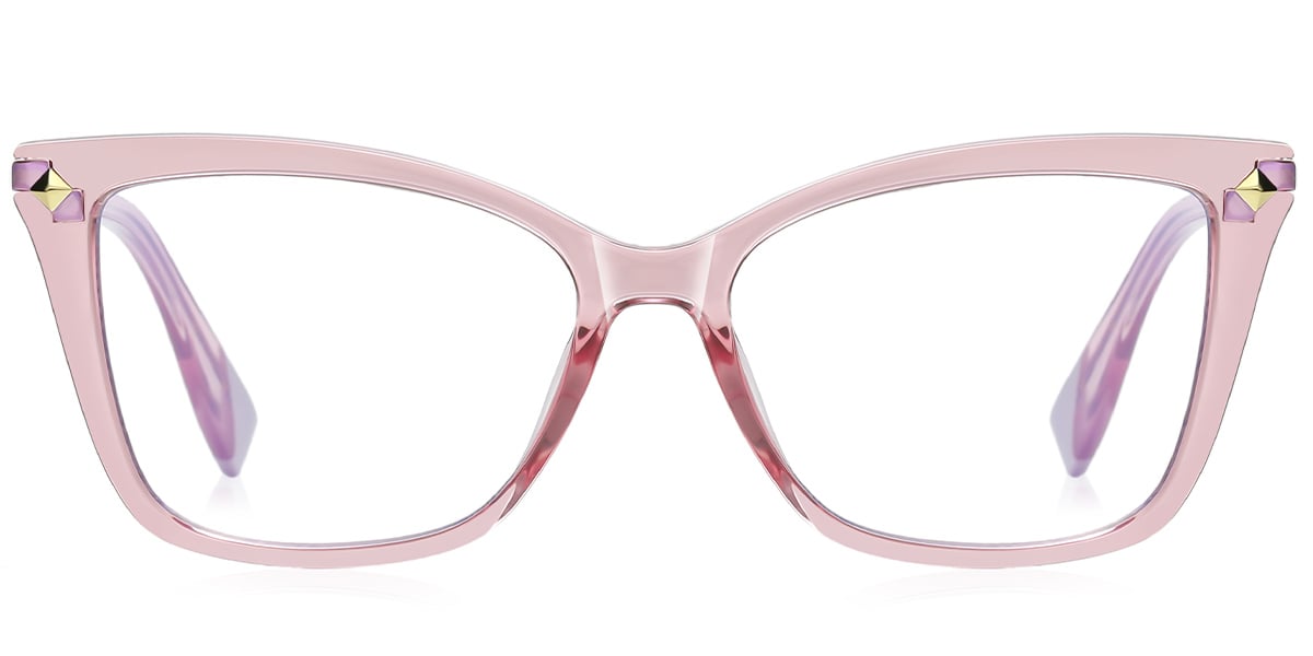 Square Reading Glasses translucent-pink