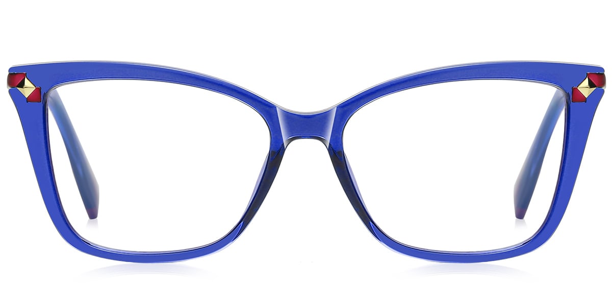 Square Reading Glasses translucent-blue