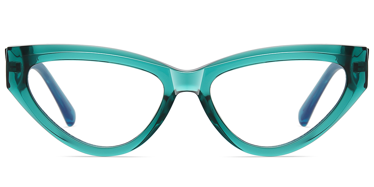 Geometric Reading Glasses translucent-green