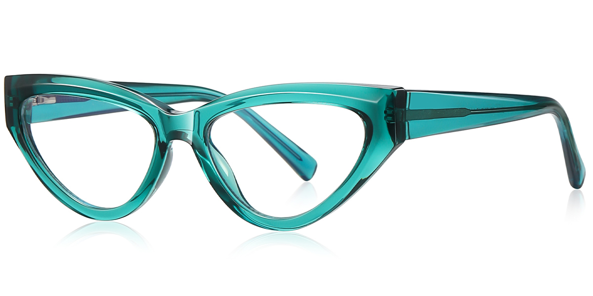 Geometric Reading Glasses translucent-green