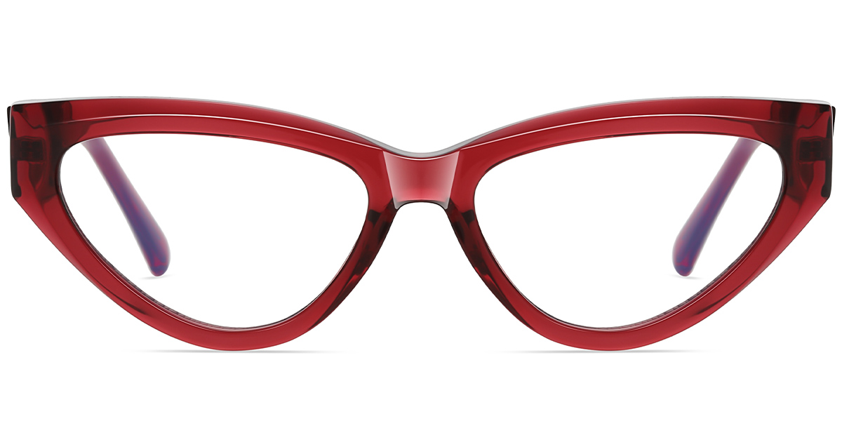 Geometric Reading Glasses translucent-wine_red