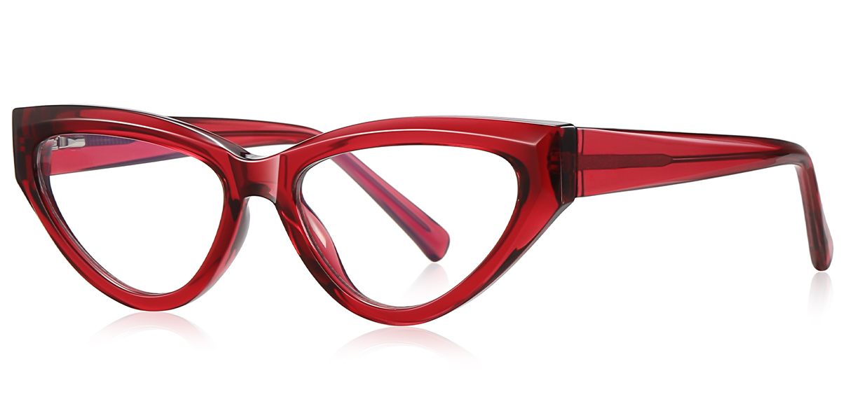 Geometric Reading Glasses translucent-wine_red