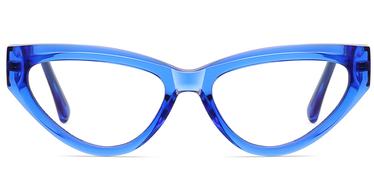 Geometric Reading Glasses translucent-blue