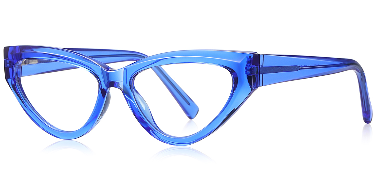 Geometric Reading Glasses translucent-blue