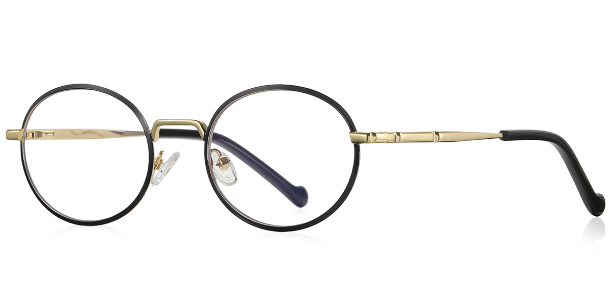 Round Reading Glasses black-gold