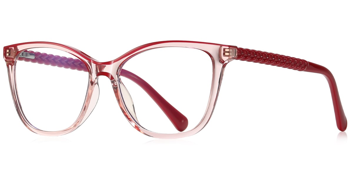 Square Reading Glasses translucent-pink