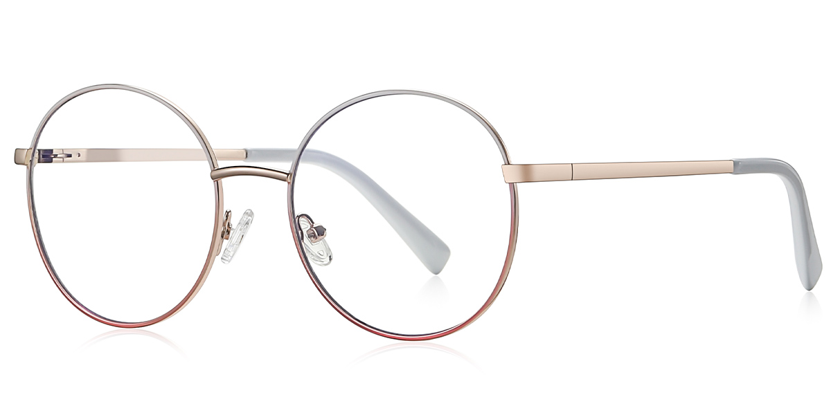 Round Reading Glasses pattern-white