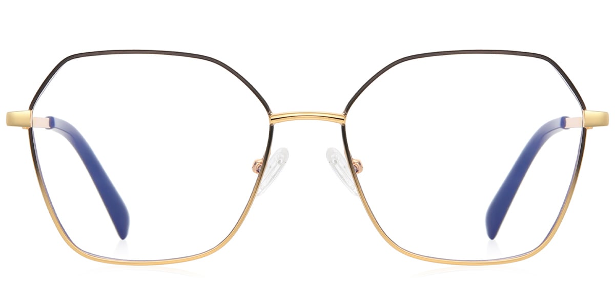 Geometric Reading Glasses black-gold