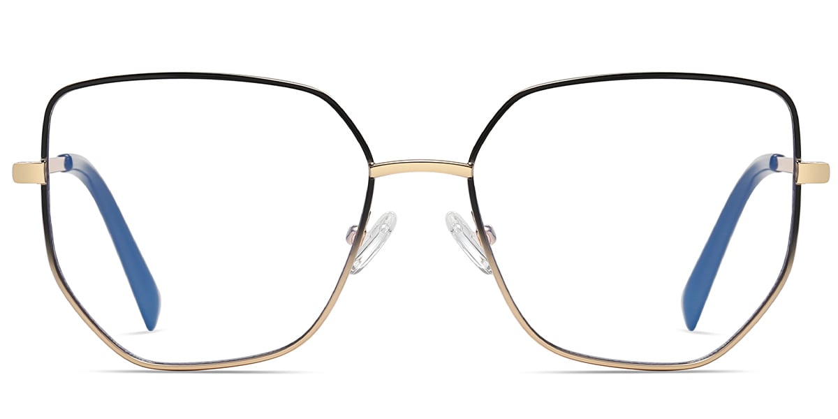 Geometric Reading Glasses black-gold