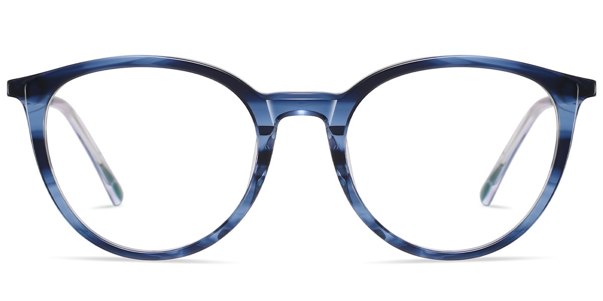 Acetate Round Reading Glasses pattern-blue