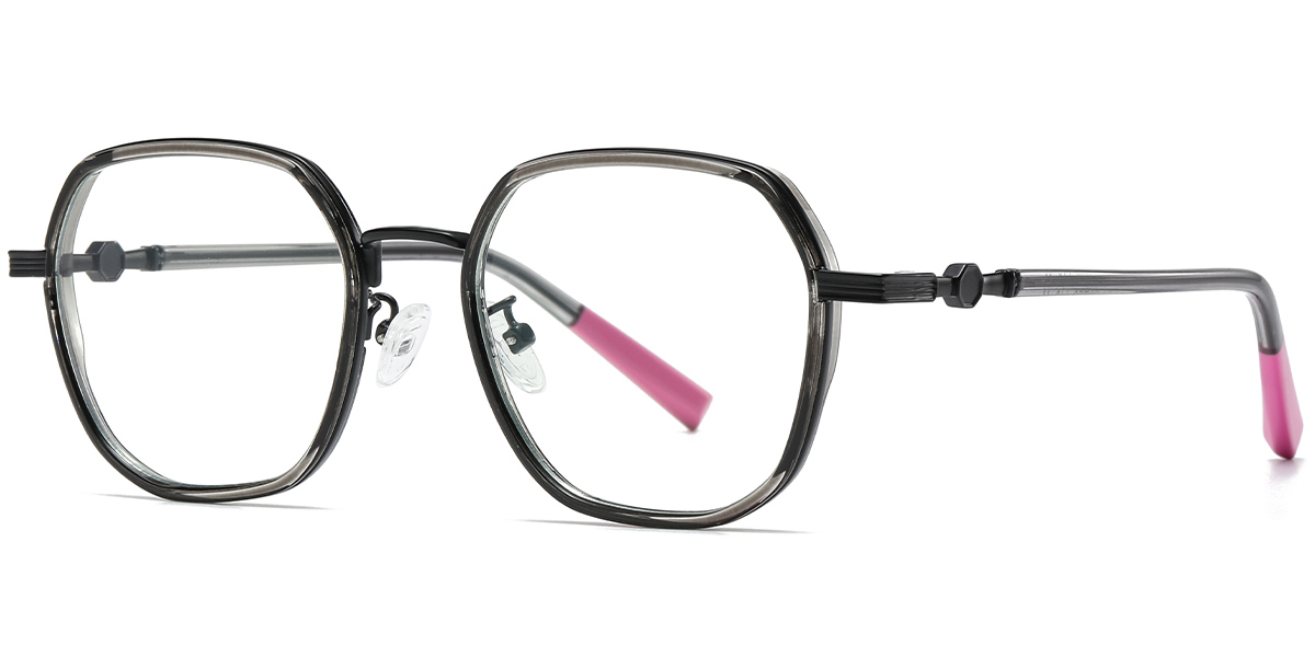 Geometric Reading Glasses translucent-grey