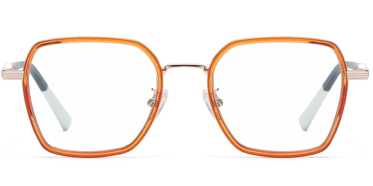 Square Reading Glasses translucent-orange