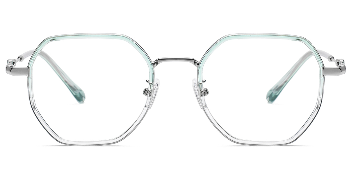 Geometric Reading Glasses translucent-green
