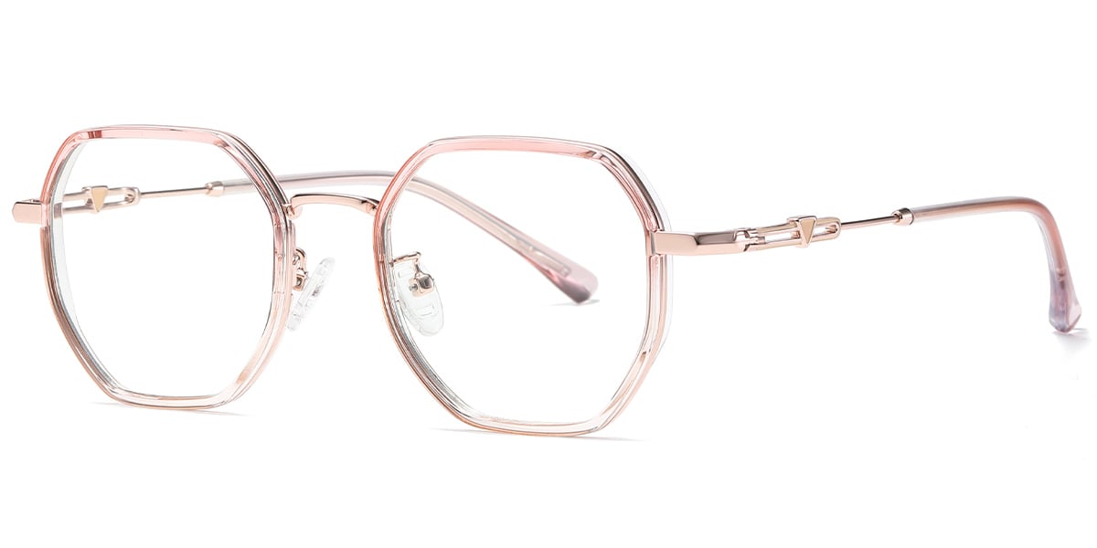 Geometric Reading Glasses translucent-pink