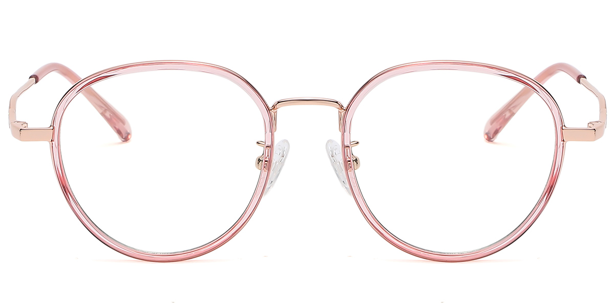 Round Reading Glasses translucent-pink