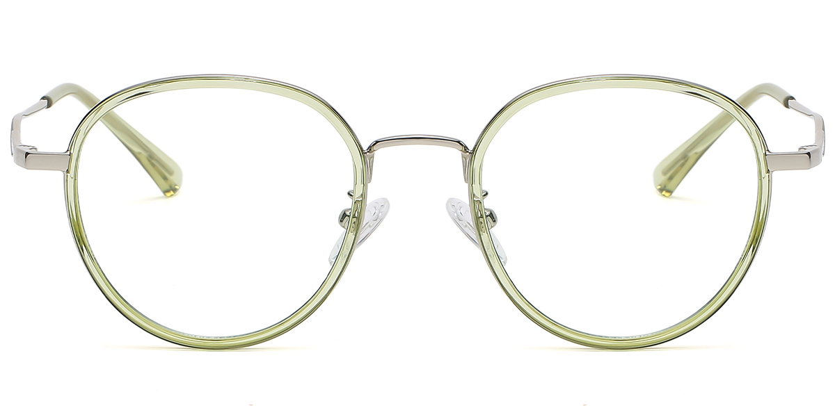 Round Reading Glasses translucent-green