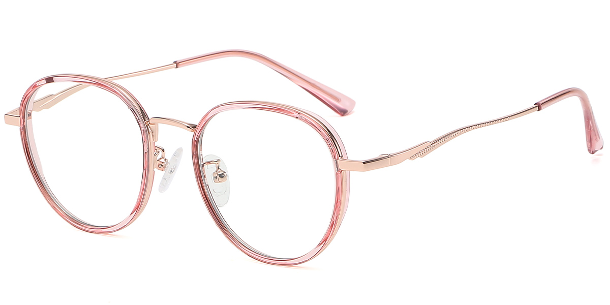 Round Reading Glasses translucent-pink