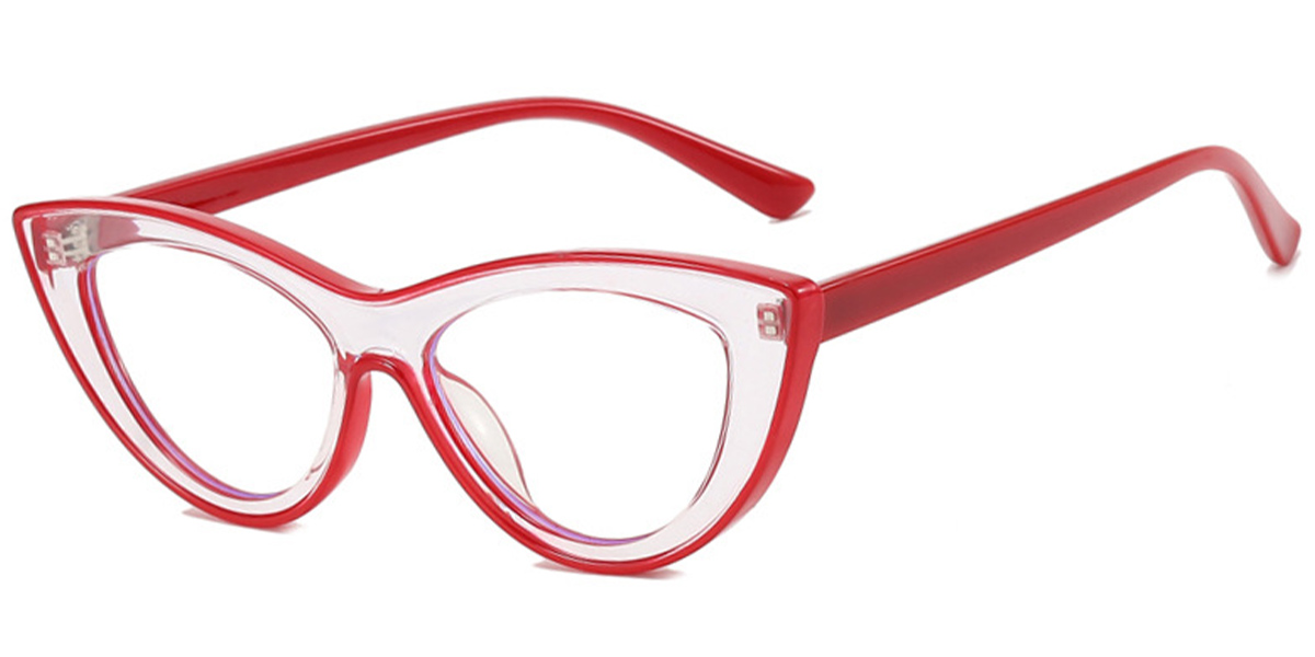 Cat Eye Reading Glasses translucent-red
