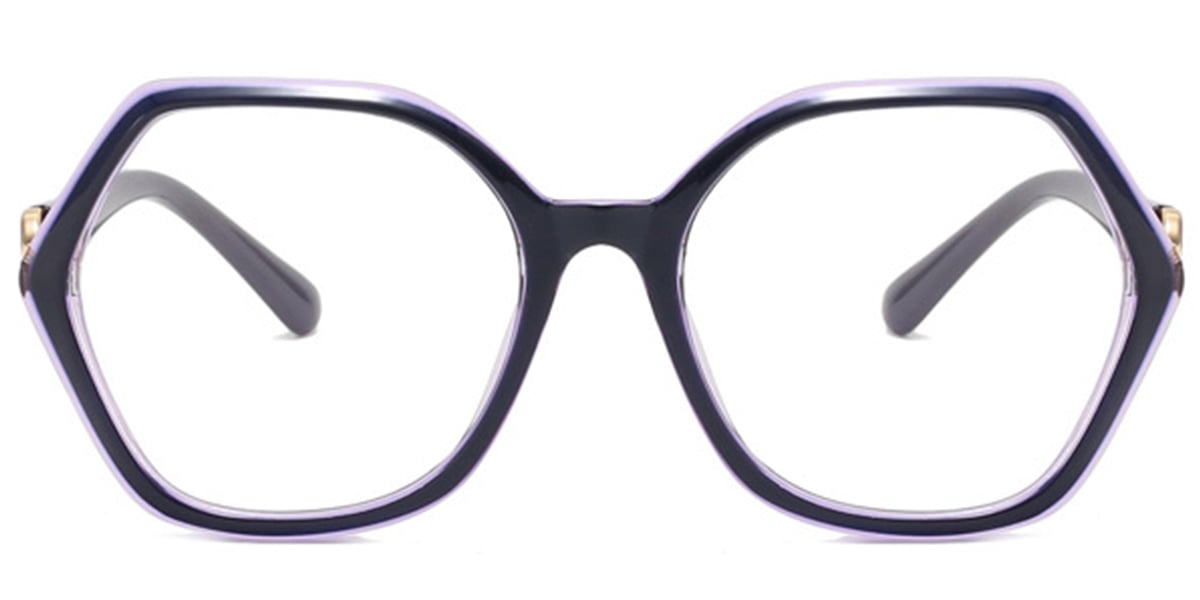 Geometric Reading Glasses translucent-purple