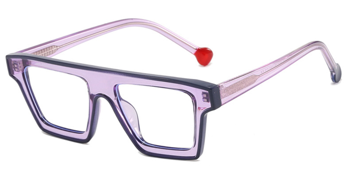 Square Reading Glasses translucent-purple