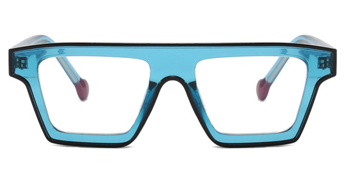 Square Reading Glasses translucent-blue