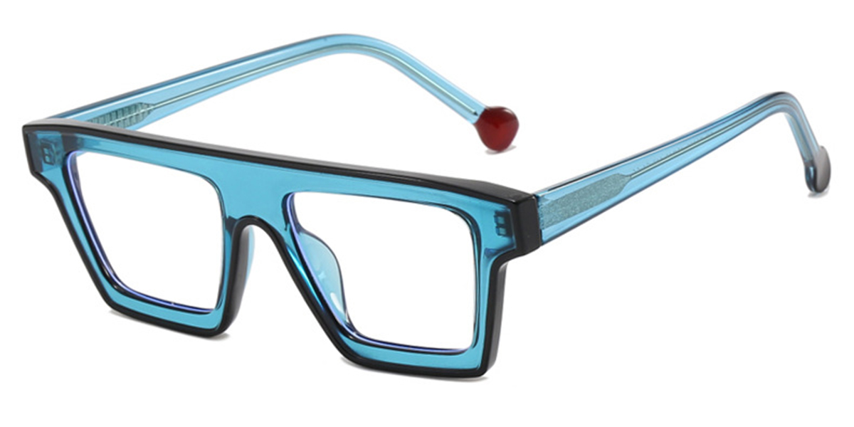 Square Reading Glasses translucent-blue