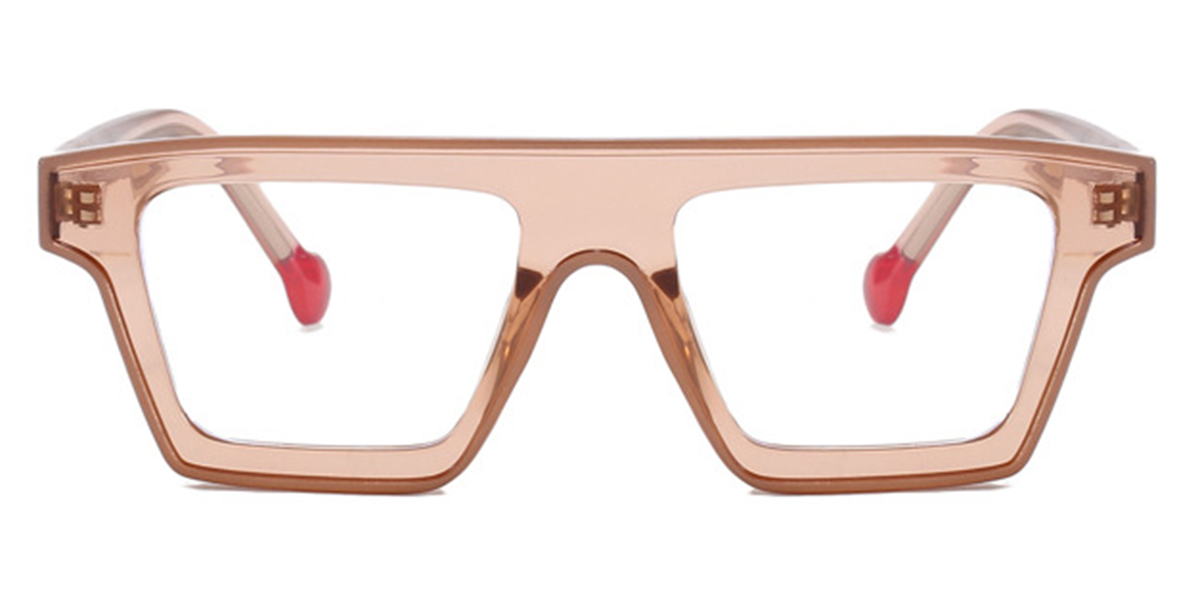 Square Reading Glasses translucent-pink