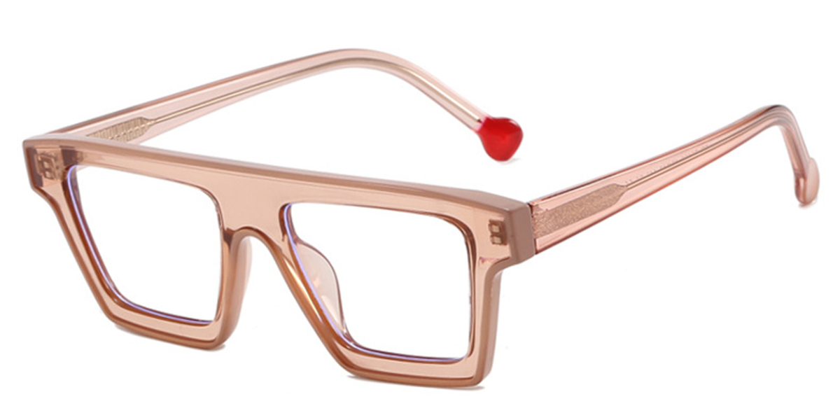 Square Reading Glasses translucent-pink