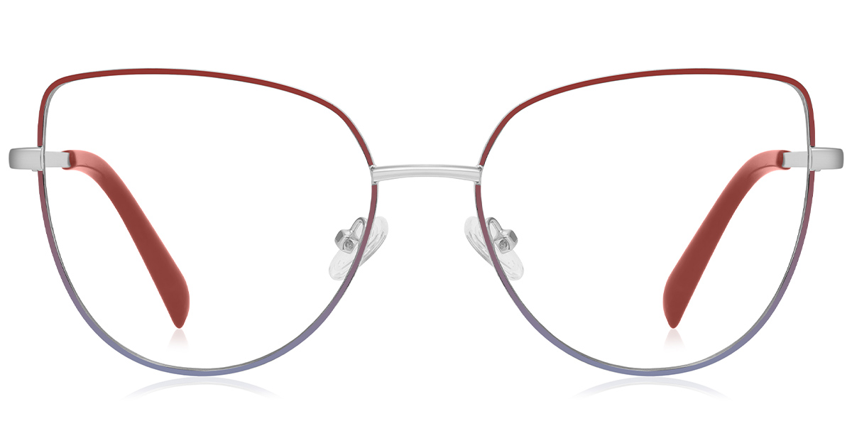 Geometric Reading Glasses silver-red