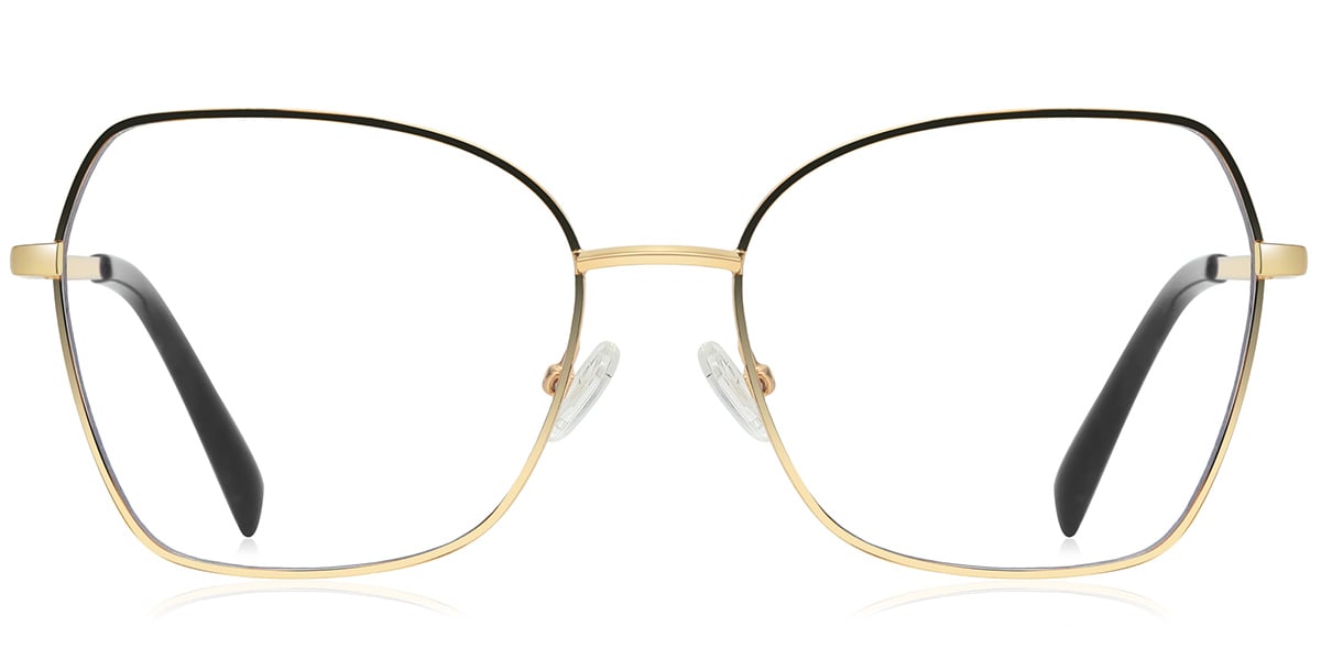 Geometric Reading Glasses black-gold