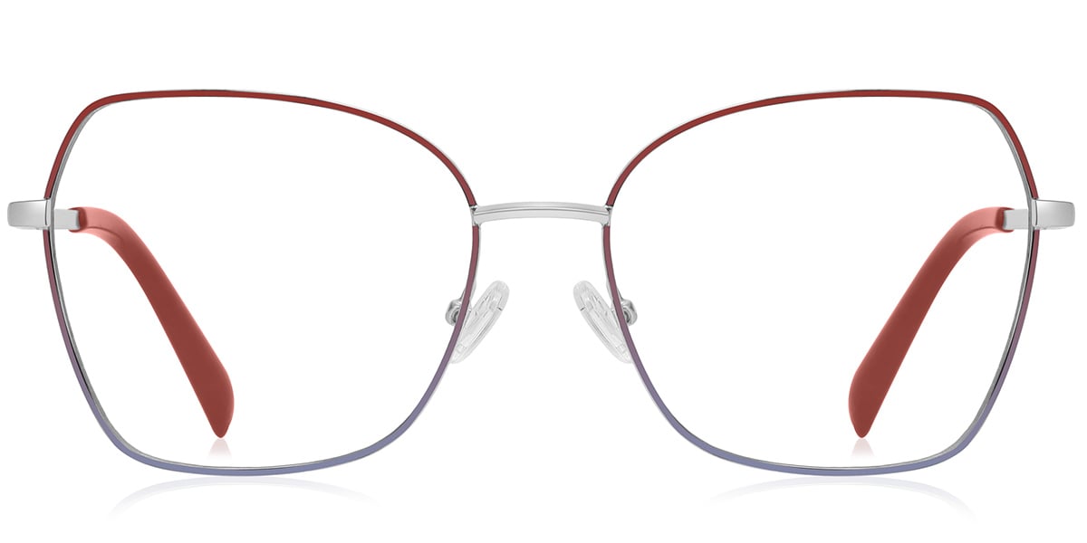 Geometric Reading Glasses silver-red