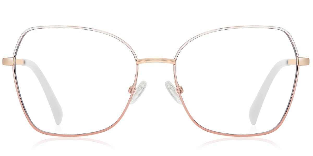 Geometric Reading Glasses rose_gold-white