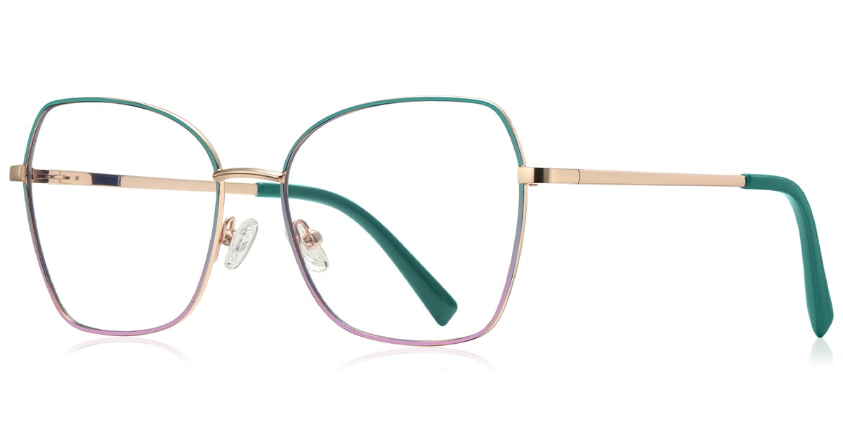 Geometric Reading Glasses rose_gold-green