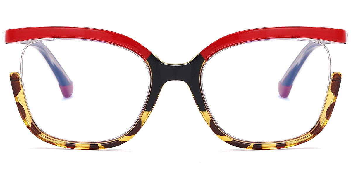 Square Reading Glasses pattern-red