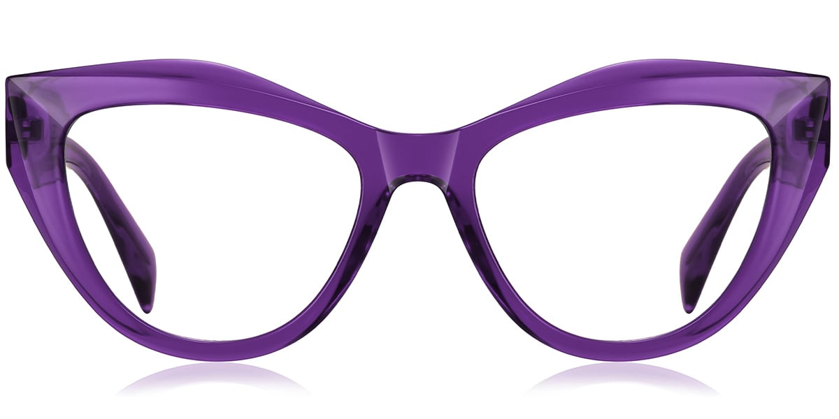 Geometric Reading Glasses translucent-purple