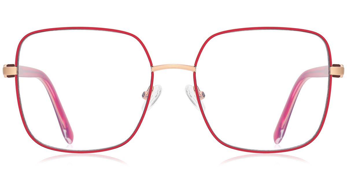 Square Reading Glasses rose_gold-red