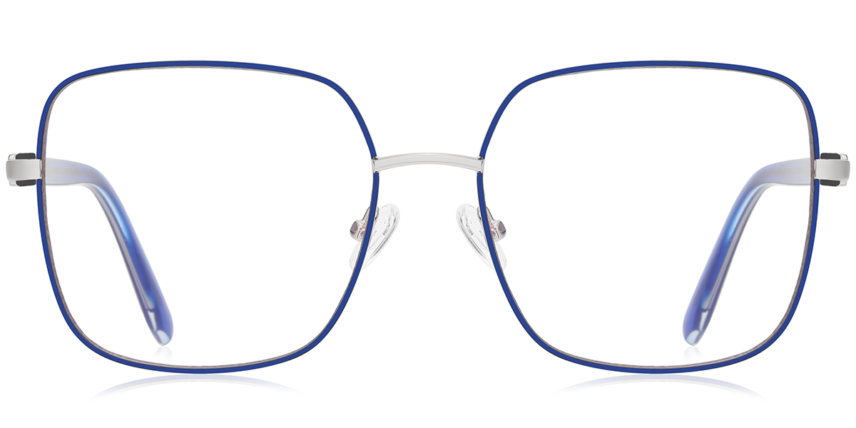 Square Reading Glasses silver-blue