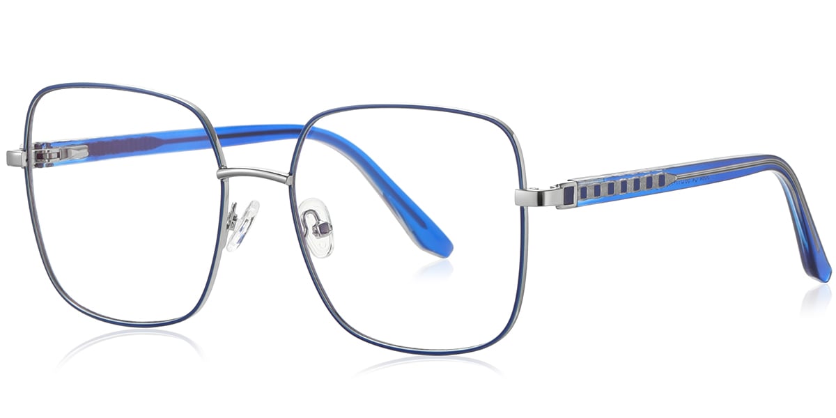 Square Reading Glasses silver-blue